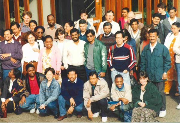 A diverse group of IDPM students in the 1990s