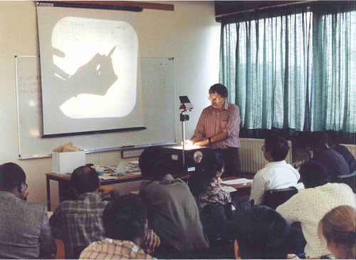 Prof David Hulme teaching students
