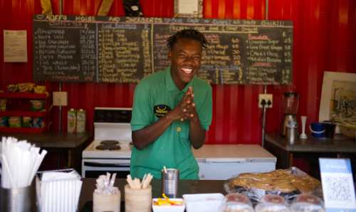 Coffee shop owner in Cape Town, South Africa