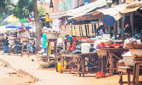 A street market in a town