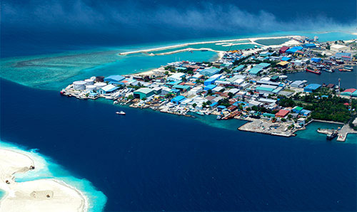 Aerial photo of the Maldives